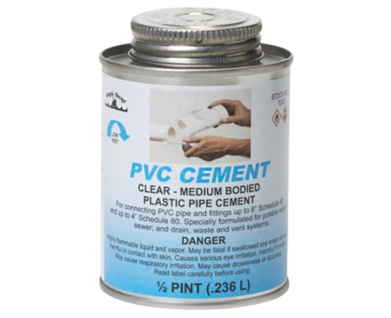 PVC Cement (Clear), Medium Bodied, 8 oz.