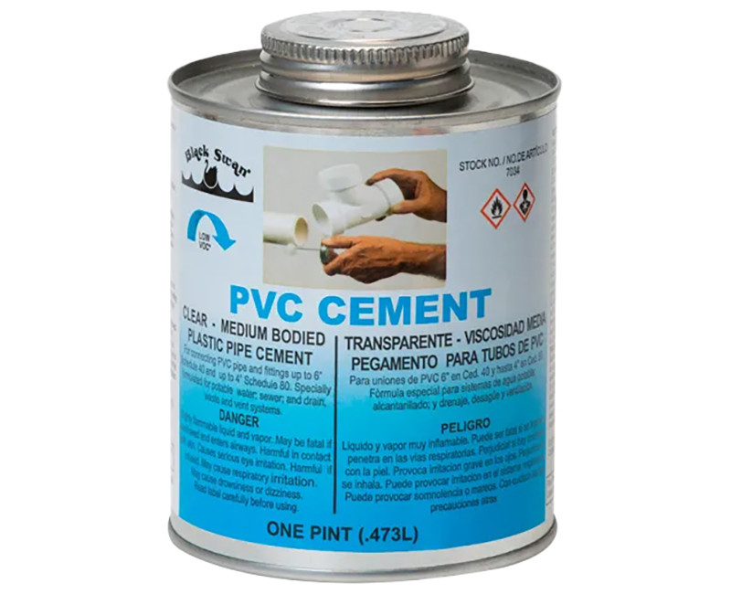 PVC Cement (Clear), Medium Bodied, 16 oz.