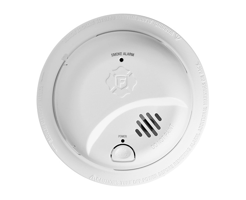 BATTERY POWERED SMOKE ALARM WITH REPLACEABLE 9V CARBON ZINC BATTERY AND SILENCE FEATURE, IONIZATION SMOKE SENSING TECHNOLOGY