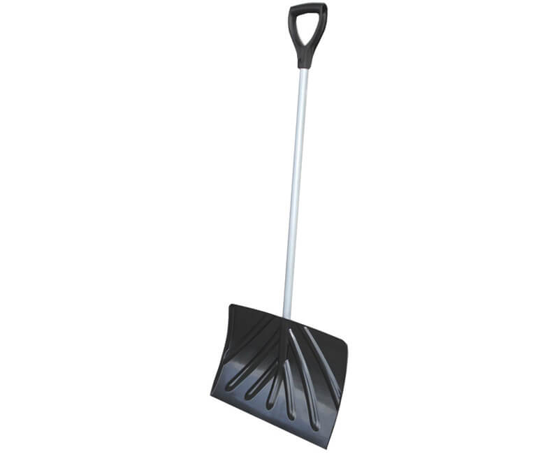 18" Poly Snow Shovel - D-Grip Steel Tube Handle