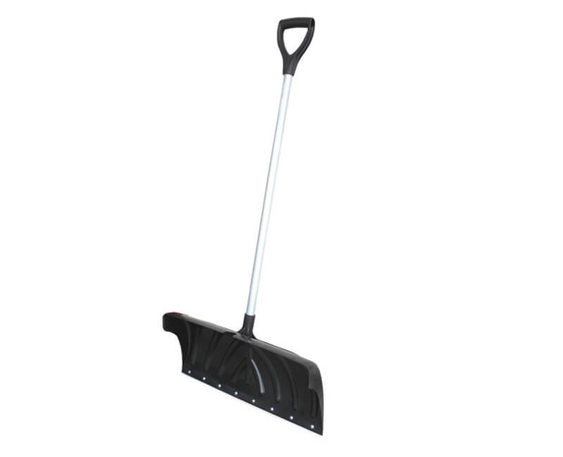 24" Poly Snow Pusher - D-Grip Steel Handle With Wear Strip