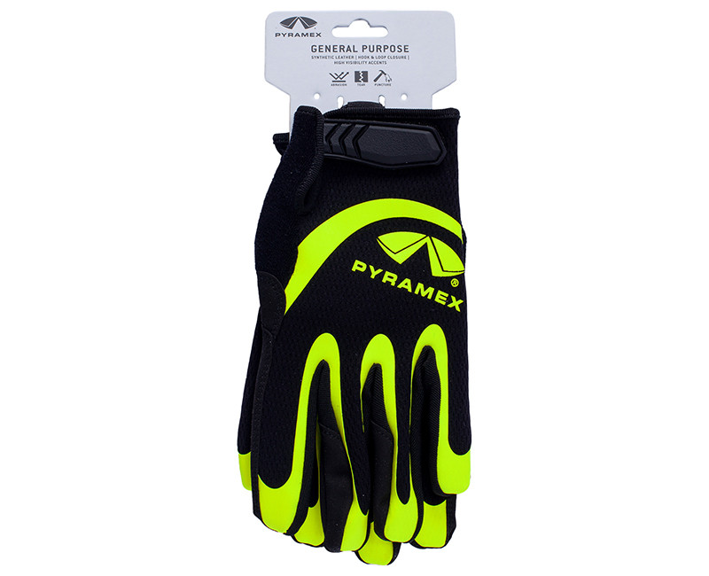 Pyramex Safety- Gloves - Synthetic Leather Palm - Hook & Loop - Extra Large