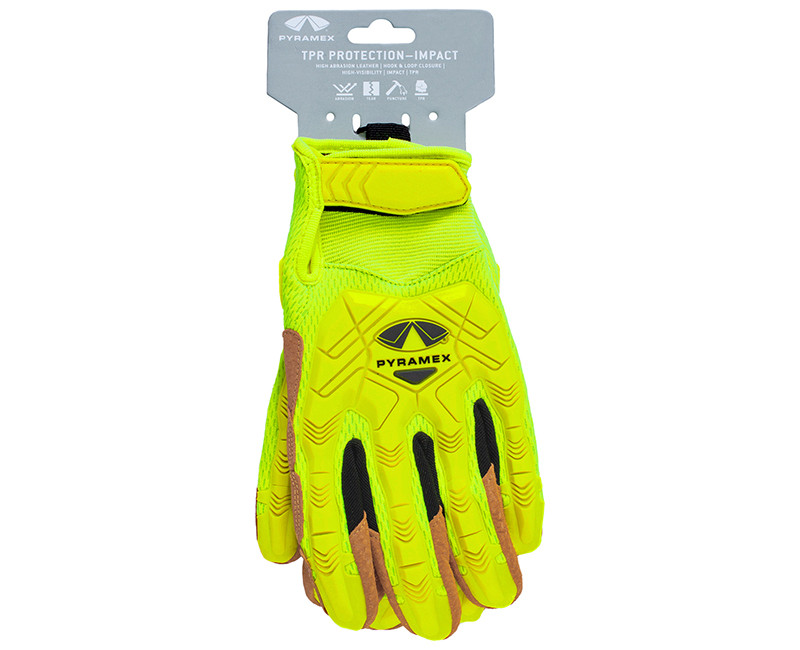 Pyramex Safety-Gloves TPR Leather Palm Hook&Loop L