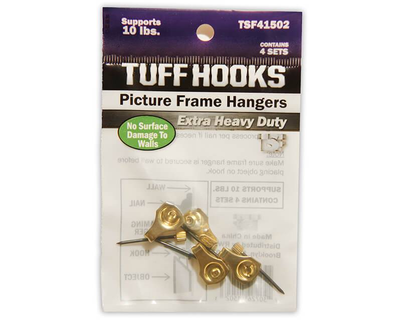 10 LB. Extra Heavy Picture Hooks - Brass Finish